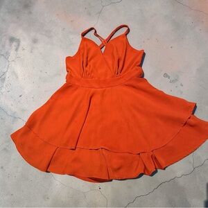 Orange Sleeveless Romper